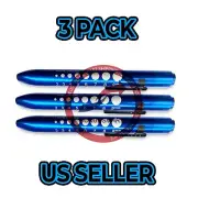 3 pack Royal- Medical Nurse Diagnostic Soft LED Pupil Gauge Pen Lights Penlights