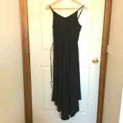 CAROLINE MORGAN WOMEN DESIGNER STRAP HI-LO BELTED DRESS SIZE 8