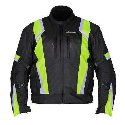 RKSports MENS 1509 HIGH VIS TEXTILE MOTORBIKE MOTORCYCLE JACKET
