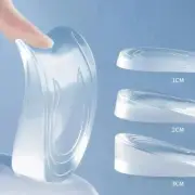 1Pair Silicone Gel Height Increase Shoe Insoles Invisible 1~3cm Heel Insert Pad