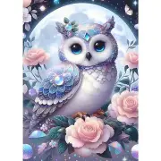 GDYEEH 5D Owl Diamond Painting Kit Flowers & Moon 12x16 inch