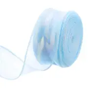 1.5 Inch 25 Yard Sheer Organza Ribbon Shimmer Chiffon Tulle Ribbons Sky Blue