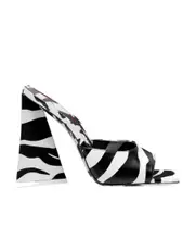 The Attico Devon Zebra Pattern Sandals 36,37.5,37 Black