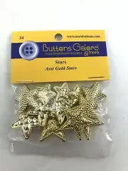 Gold Star Button Assortment craft scrapbook sewing NIP