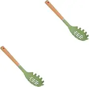 LABRIMP 2pcs Noodle Colanders Spaghetti Scoop Slotted Pasta Spoon Noodle Filter Spoon Pasta Serving Kitchen