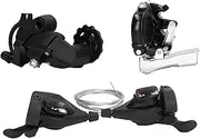 Baxnore Cycle Speed Groupset, Multifunction Cycle Left Right Brake Lever Shifter Kit, Replacement Cycle Shifter Trigger Set with Front Rear Derailleur