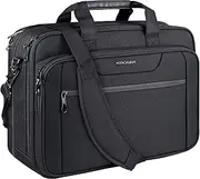 KROSER 18" Laptop Bag Expandable Laptop Briefcase Fits Up to 17.3 Inch Laptop Water-Repellent Shoulder Messenger Bag Computer Bag for Travel/Business/School/Men/Women-Black