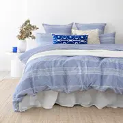 Bambury Juna Queen Size Quilt Cover Sheet Set w/2x Pillowcases Home Bedding Blue
