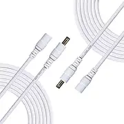 Liwinting 2pcs 3m/9.84ft DC Extension Cable 5.5mm x 2.5mm Male to Female Connector, DC Power Cord Extension Cable for Power Adapter, CCTV Wireless IP Camera - White