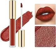 Metallic Liquid Diamond Glitter Lipstick, Non-Stick Cup Glitter Liquid Lipstick,Diamond Glitter Lipstick Set, Shimmer Lipstick Long Lasting, Long Lasting Waterproof Lip Gloss Makeup Kit (#06)