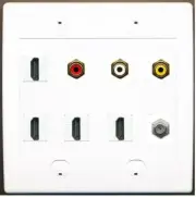 Wall Plate Custom Jacks with 4 x HD 3 x RCA 1 x Coax
