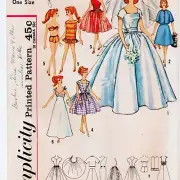 Vintage Bridal Couture: 1950s Printed Sewing Patterns for 11.5" Teen Model Dolls
