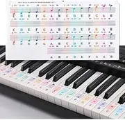 Colorful Piano Keyboard Stickers for Beginners and Kids: Removable, Long-Lasting Adhesive, Reusable Labels for 88-Key Keyboards