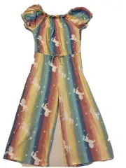 Unicorn Romper Size 4 NWT Pastel Colors Gaucho bottoms