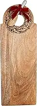 Mud Pie Wreath Handle Wood Serving, Board 21 1/4" x 7 1/2" | Spreader 6", Brown