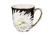 Ashdene Dark Florals White Dahlia Coffee Drinking Cup Mug 380ml New Bone China