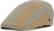 [ILUFAM] Men's Two-Tone Flat Cap Washed Cotton Gatsby Newsboy Ivy Hat Driving Cabbie Cap