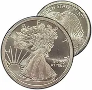 2 oz silver walking liberty in capsule w/pouch