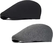 [Malaxlx] 2 Pcs Mens Womens Newsboy Flat Cap Beret Hat Ivy Irish Gatsby Driving Cabbie Hat
