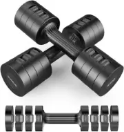 Adjustable Weight Dumbbells Set- a Pair 4Lb 6Lb 8Lb 10Lb (2Lb-5Lb Each) Free Wei