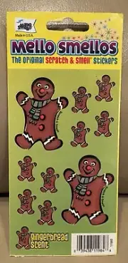 NIP VINTAGE Mello Smello Christmas Gingerbread Scented Scratch & Sniff Stickers