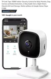 3 TP-Link Tapo 1080P Indoor Security Camera for Baby Tapo C100