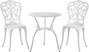 Livsip Bistro Outdoor Setting Chairs Table Patio Dining 3PCS Set Cast Aluminium