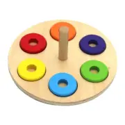 Learning Wooden Stacking Toy Board Game Color Sorting Baby Education