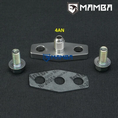 MAMBA 4AN Turbo Oil Feed Flange Kit Garrett GT4202R GTX4202R w/ 2.5mm restrictor