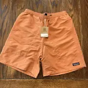Patagonia Mens 7” Baggies Shorts Trunks Size Small Sienna Clay 57022 New