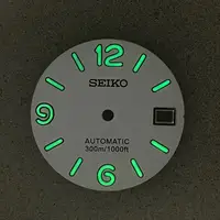 在飛比找蝦皮商城精選優惠-28.5 毫米白色手錶錶盤黑色油刻字綠色夜光手錶改裝錶盤適用