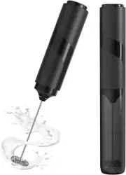 Milk Frother Handheld with Cover, Battery-Operated Electric Foam Maker Frother W