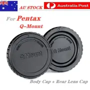 Body Cap + Rear Lens Cap For Pentax Q-Mount For Q10 Q-S1 Q7