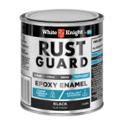 white knight 0 25l black flat rust guard epoxy enamel paint