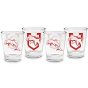 Dolphins NRL Team Logo 50ml Shot Glasses Bar Set of 4