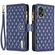 For Oppo A38 4g Zipper Pocket Leather Phone Case Wallet Stand Cover Flip Shell