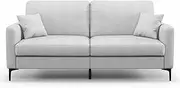 Costway 191cm Wide Upholstered Loveseat Sofa, 2-seat Modern Home Sofa Couch w/Armrest & Pillows, Easy to Install Mid Century Love Seat w/Elevated Metal Legs for Bedroom and Small Space