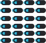 Ymxil Pack of 24 Webcam Cover - Ultra Thin (0.8 mm) Plastic Camera Cover Slider for Laptop Mobile Phone Tablet Notebook Privacy Protection Black (18 x 9 mm)