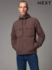 Brown Bluff Pocket Shacket with Hood (E88730) | $100