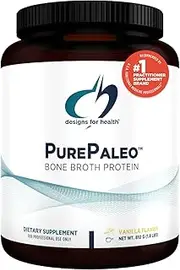 Designs for Health PurePaleo Collagen Protein Powder - Paleo Protein Powder - 21g HydroBEEF Protein with Collagen Peptides + BCAAs - Vanilla - Non GMO and Gluten Free (30 Servings / 810g)