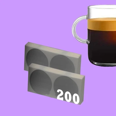 200 PCS Aluminum Foil Stickers, Compatible for Reusable Nespresso Vertuo Pods