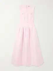 [Self-Portrait] Self-Portrait - Taffeta Midi Dress - Pink - UK 14 UK 14 Pink