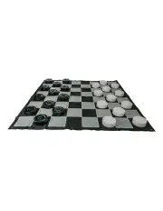 [Jenjo] Giant Size Outdoor Draughts Checkers Game Set w/Mat