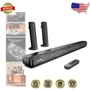 Premium Bluetooth 5.3 2.2ch Sound Bar, Peak 100W Power & Wall Mountable Design