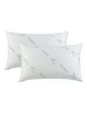 [Dreamaker] Bamboo Knitted Waterproof Standard Pillow Protector 48x73cm (2 Pack) in White