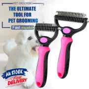 Dog Pet Cat Fur Dematting Grooming Deshedding Trimmer Tool Comb Brush Size M/L