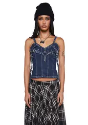 [Tripp NYC] X-Denim Corset Top
