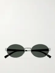 [SAINT LAURENT EYEWEAR] SAINT LAURENT EYEWEAR - Oval-frame Silver-tone Sunglasses - One size One size Silver