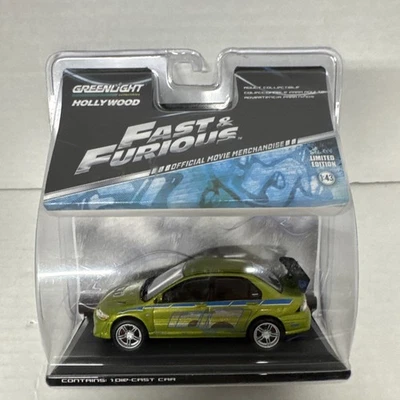 Fast And Furious 2 Mitsubishi Lancer Evolution Green Diecast 1:43 Scale