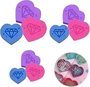 SKRYUIE 5D Heart Shaped Diamond Rhinestone Plate Tray, Plastic Bead Sorting and Storage Trays, Three Sizes Large Diamond Painting Tray, Capacity Tray Accessories (Pink Green Purple)
